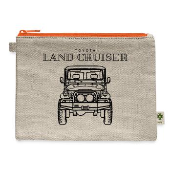 Toyota Land Cruiser J40 Off-Road Car - Hemp Carry All Pouch - natural/orange - Front