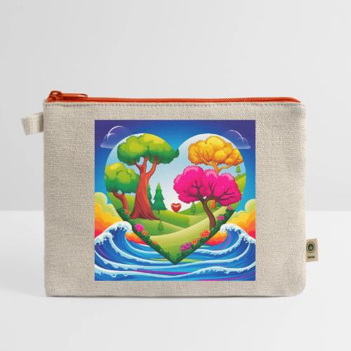 Heart, fantasy, landscapes, nature, fantasy - Hemp Carry All Pouch