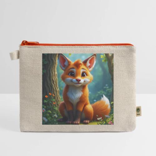 Magical fantasy fox in enchanted forest scene - Hemp Carry All Pouch