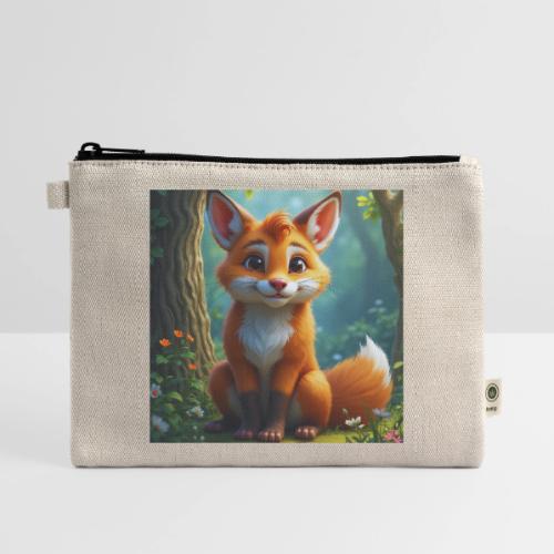 Magical fantasy fox in enchanted forest scene - Hemp Carry All Pouch
