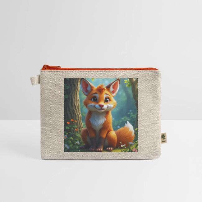 Magical fantasy fox in enchanted forest scene