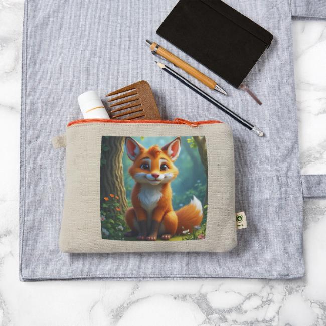 Magical fantasy fox in enchanted forest scene