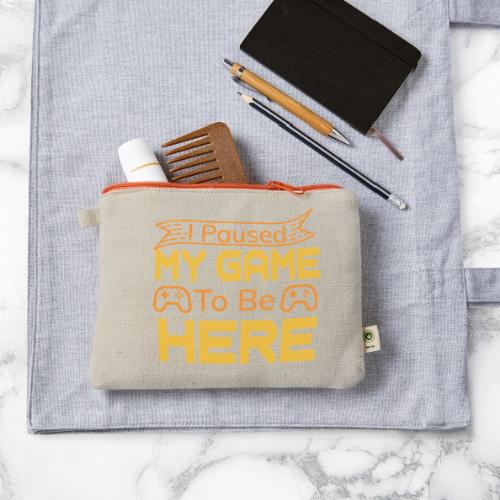 I Paused My Game To Be Here - Hemp Carry All Pouch