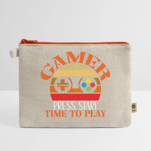 Gamer: Press Start, Time to Play! - Hemp Carry All Pouch