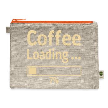 Coffee Loading Progress Bar Design - Hemp Carry All Pouch - natural/orange - Front