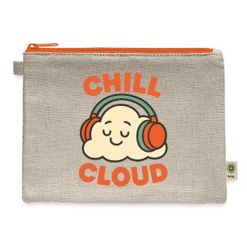 Chill Cloud with Headphones - Hemp Carry All Pouch - natural/orange - Front