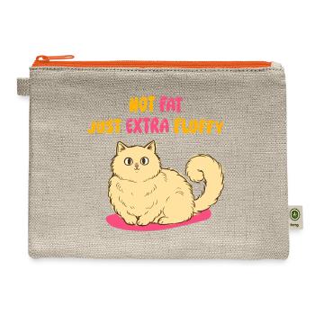 Not Fat Just Extra Fluffy Cat - Hemp Carry All Pouch - natural/orange - Front
