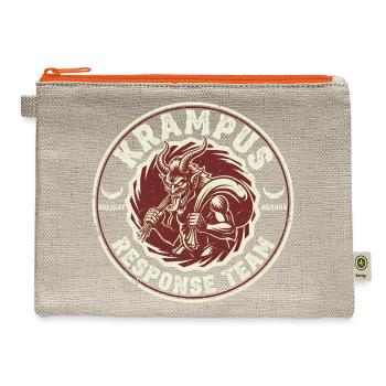Krampus Response Team Funny Cryptid Krampus - Hemp Carry All Pouch - natural/orange - Front