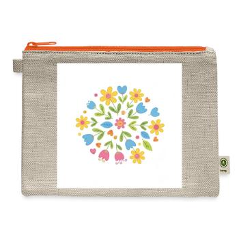 Minimal Typography Design - Hemp Carry All Pouch - natural/orange - Front