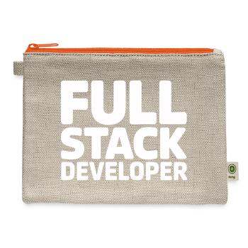 Full Stack Developer Tech Programmer Humor - Hemp Carry All Pouch - natural/orange - Front
