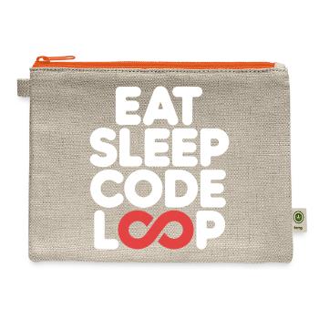 Eat Sleep Code Loop Programmer Humor - Hemp Carry All Pouch - natural/orange - Front