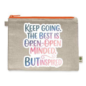 Keep Going: Open-Minded Inspiration - Hemp Carry All Pouch - natural/orange - Front