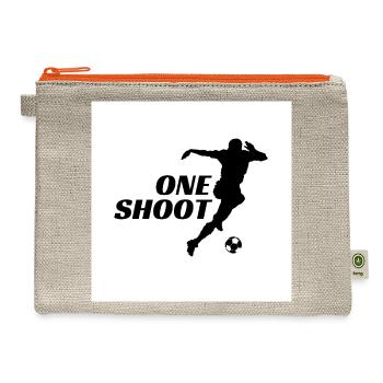  One Shoot Soccer Player T-Shirt — Football Strike - Hemp Carry All Pouch - natural/orange - Front