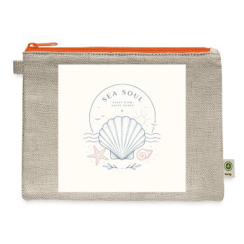 Sea Soul Minimal Seashell - Hemp Carry All Pouch - natural/orange - Front