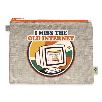 I Miss The Old Internet Retro Computer  - Hemp Carry All Pouch - natural/orange - Front