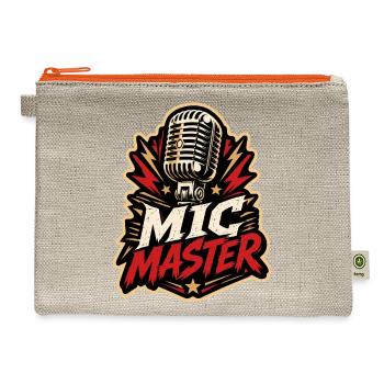Mic Master Karaoke Lover Vintage Microphone - Hemp Carry All Pouch - natural/orange - Front