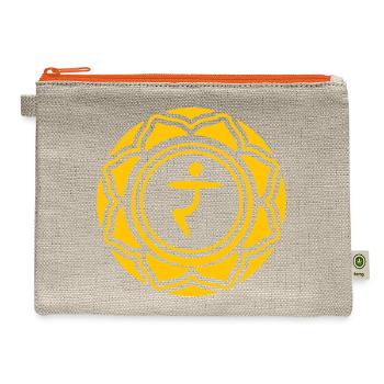 Solar Plexis Chakra - Manipura - Hemp Carry All Pouch - natural/orange - Front