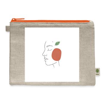 Peach Cheek Minimal Face - boho - Hemp Carry All Pouch - natural/orange - Front