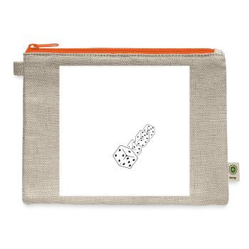 Rolling Dice Line Art - Hemp Carry All Pouch - natural/orange - Front