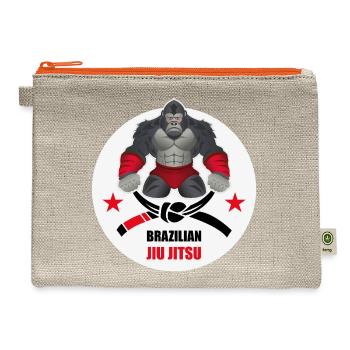 Strong Gorilla BJJ Fighter - Hemp Carry All Pouch - natural/orange - Front