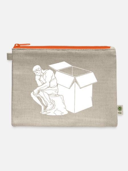 Thinker Outside The Box - Hemp Carry All Pouch - natural/orange