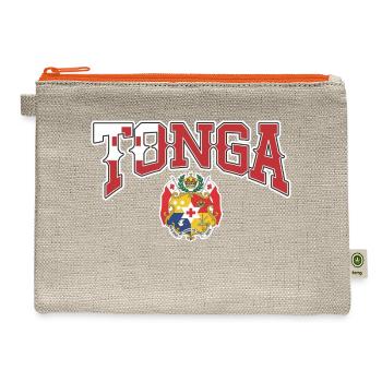 Tonga Name & Seal - Hemp Carry All Pouch - natural/orange - Front