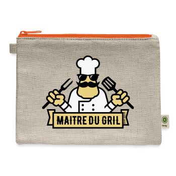 Grill Master (Grill / BBQ / BBQ / 3C) - Hemp Carry All Pouch - natural/orange - Front