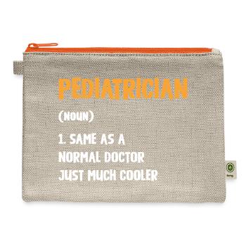 Pediatrician: Cooler Doctor Tee - Hemp Carry All Pouch - natural/orange - Front