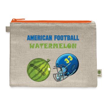 american football watermelon - Hemp Carry All Pouch - natural/orange - Front