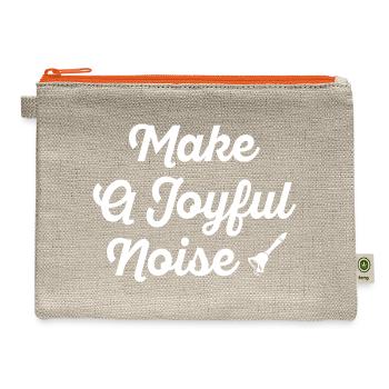 Joyful Noise Microphone Tee - Hemp Carry All Pouch - natural/orange - Front