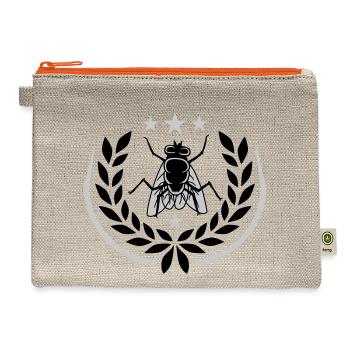 laurel wreath house fly - Hemp Carry All Pouch - natural/orange - Front