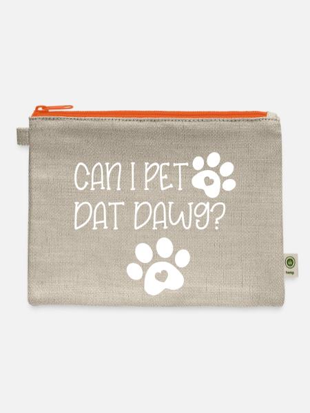 Can I Pet Dat Dawg - Hemp Carry All Pouch - natural/orange