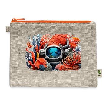 Depth of ocean - Hemp Carry All Pouch - natural/orange - Front