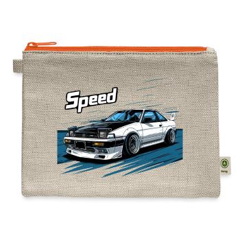 Toyota AE86 - Hemp Carry All Pouch - natural/orange - Front