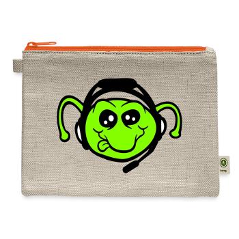 Caterpillar Gamer headset Nerd Alien headphones - Hemp Carry All Pouch - natural/orange - Front