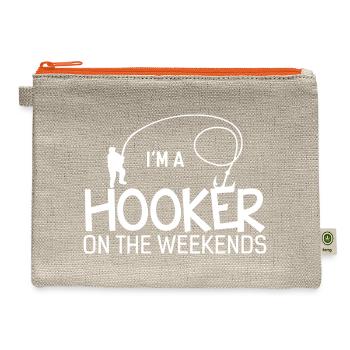 I'm A Hooker On The Weekends - Hemp Carry All Pouch - natural/orange - Front