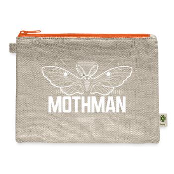  Mothman Cryptid Urban Legend Paranormal Night - Hemp Carry All Pouch - natural/orange - Front