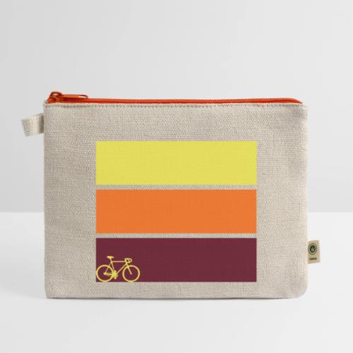 tricolor with bicycle - Hemp Carry All Pouch