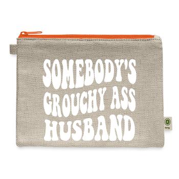 Somebody's Grouchy Ass Husband Apparel - Hemp Carry All Pouch - natural/orange - Front
