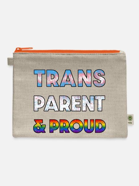 Trans Parent Proud - Hemp Carry All Pouch - natural/orange