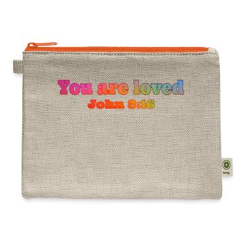 John - Hemp Carry All Pouch - natural/orange - Front