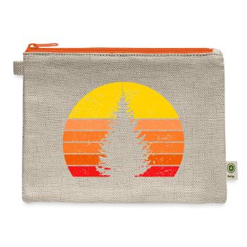 Sunset Silhouette of a Pine Tree - Hemp Carry All Pouch - natural/orange - Front