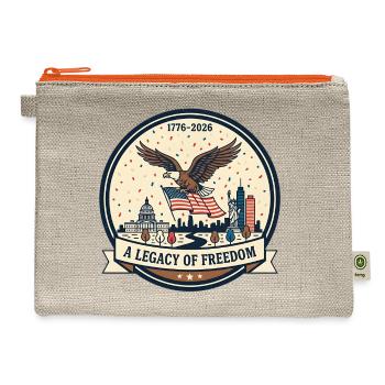 Legacy of Freedom Eagle Emblem - Hemp Carry All Pouch - natural/orange - Front