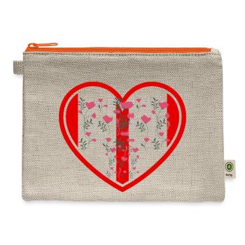 Valentine's Day - Hemp Carry All Pouch - natural/orange - Front