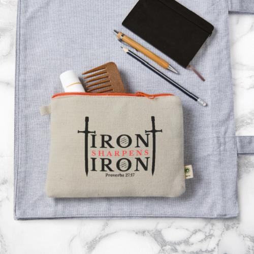 Iron Sharpens Iron - Proverbs 27:17 (Black & Red) - Hemp Carry All Pouch