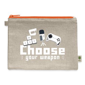 Choose Your Weapon Gamer Logo - Hemp Carry All Pouch - natural/orange - Front