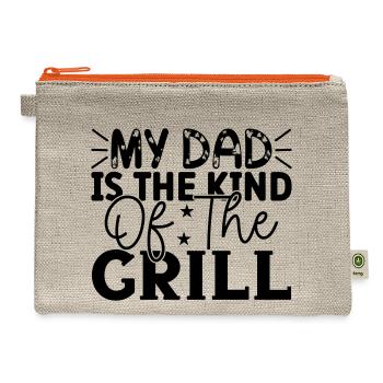 My Dad Is The Kind Of The Grill - Hemp Carry All Pouch - natural/orange - Front