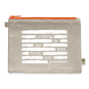 Nothing To See Here Trust Your Government Anti Gov - Hemp Carry All Pouch - natural/orange - Front
