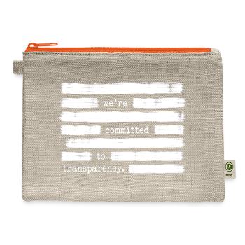 We're Committed To Transparency Anti Government - Hemp Carry All Pouch - natural/orange - Front
