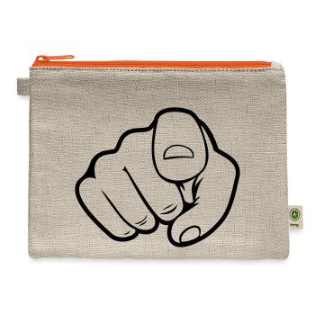 Finger point hand - Hemp Carry All Pouch - natural/orange - Front